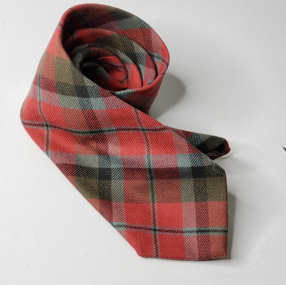 J Crew Tartan Plaid Handmade USA Wool Celtic Highland Games Scotts Clan Tie